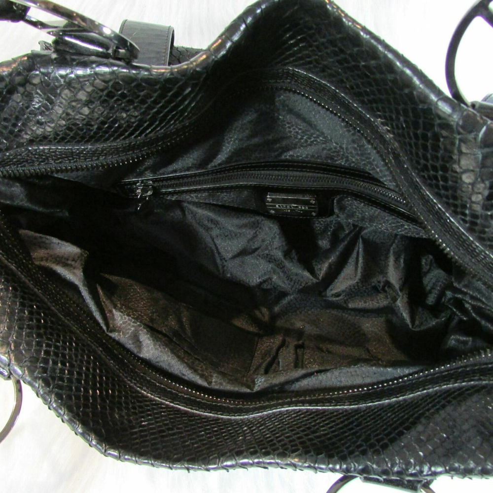 Borbonese Black Python And Patent Leather Handbag - image 7